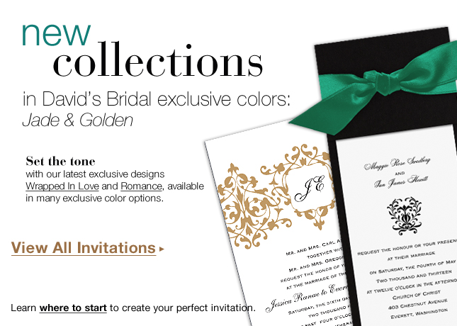 Hot stuff: Invitations by David’s Bridal
